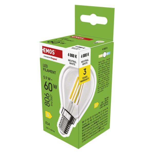 EMOS LED FLM MINI GL 5, 9 W (60 W) 806lm E14 NW