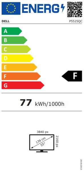 DELL LCD P5525QC- 55"/ IP/ LED/ 4K UHD/ 3840 x 2160/ 16:9/ 60Hz/ 8ms/ 1200:1/ 400 cd/ m2/ Speaker/ HDMI/ DP/ VESA/ 3YNBD (210-BNTN) 