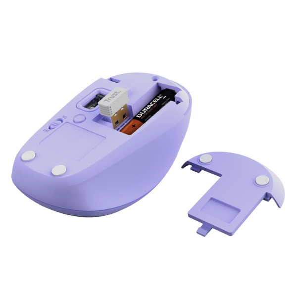 TRUST YVI+ MULTI-DEVICE WIRELESS MOUSE PURPLE 