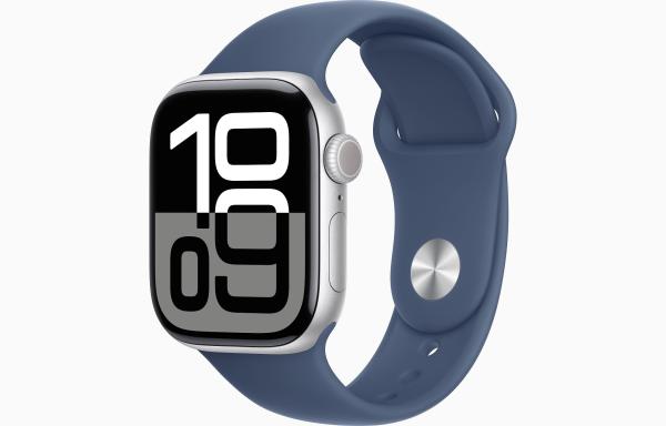 Apple Watch S10/ 42mm/ Silver/ Šport Band/ Denim/ -S/ M