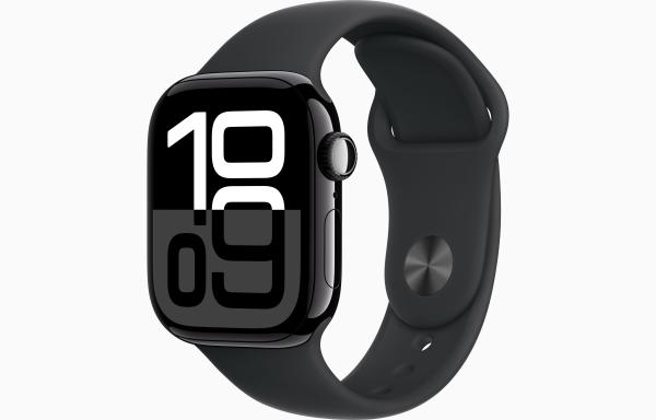 Apple Watch S10/ 42mm/ Jet Black/ Šport Band/ Black/ -S/ M