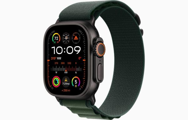 Apple Watch Ultra 2/ 49mm/ Black/ Šport Band/ Dark Green Alpine/ Small