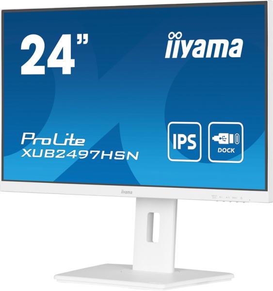 24" iiyama XUB2497HSN-W2:IPS, FHD, USB-C, DP, RJ45, HAS 