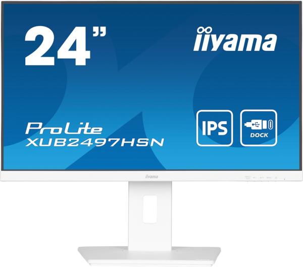 24" iiyama XUB2497HSN-W2:IPS, FHD, USB-C, DP, RJ45, HAS