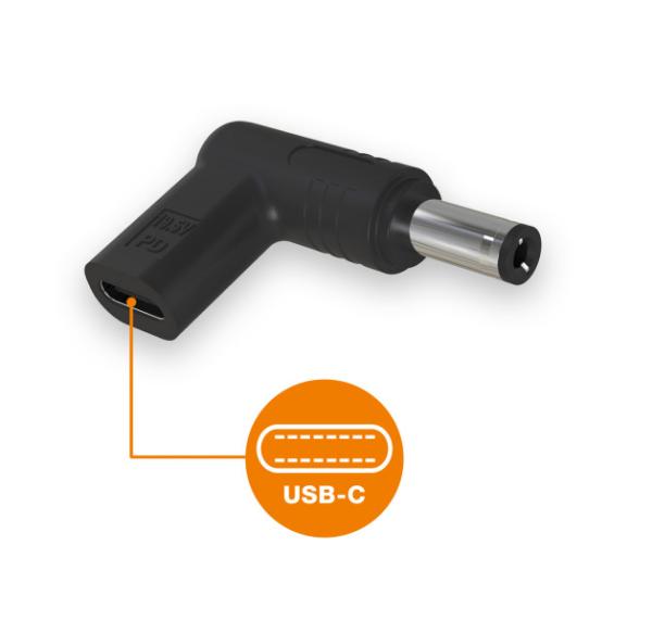 Aligator USB-C napájacia redukcia 5, 5 x 2, 1 mm pre notebooky Acer Compaq HP Fujitsu Toshiba 