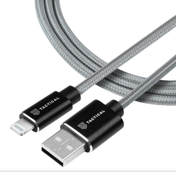 Tactical Fast Rope Aramid Cable USB-A/ Lightning MFi 1m Grey