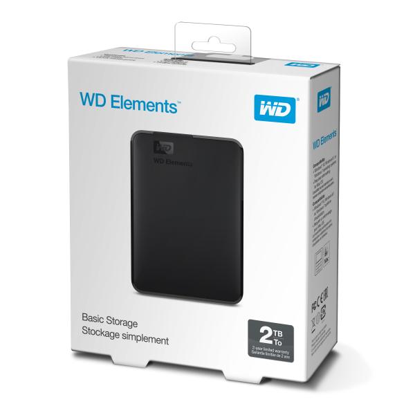 WD Elements Portable/ 2TB/ HDD/ Externí/ 2.5"/ Černá/ 2R 