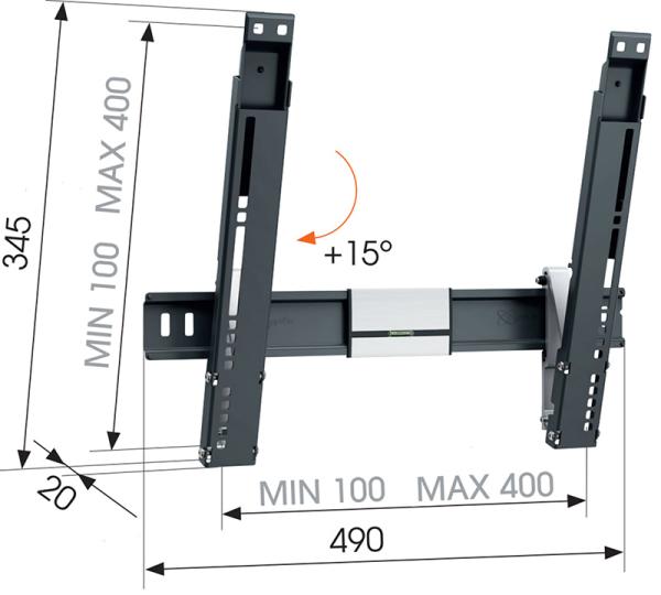 Nástenný TV držiak Vogel´s THIN 415, náklon 15° 