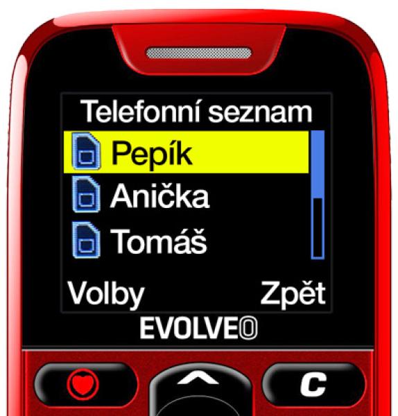 EVOLVEO EasyPhone, mobilný telefón pre seniorov s nabíjacím stojanom, červená 