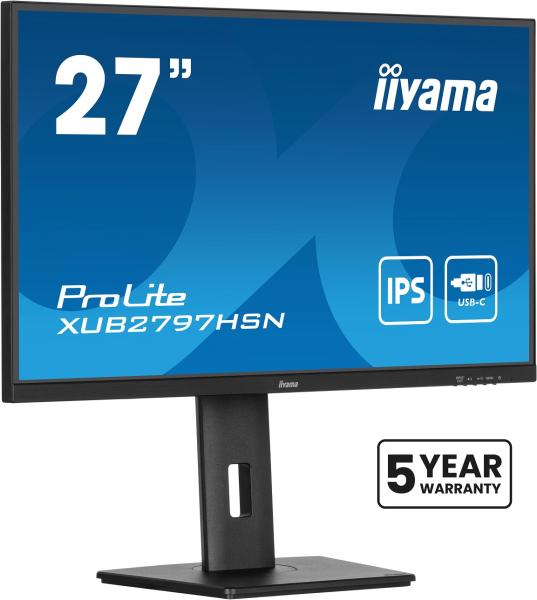 27" iiyama XUB2797HSN-B2: IPS, FHD, USB-C, RJ45, HAS 