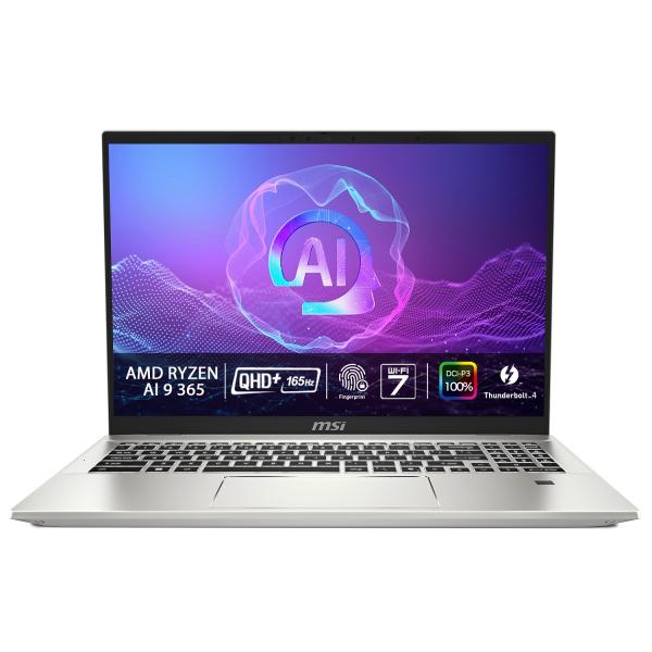 MSI Prestige/ A16 AI+ A3HMG/ AI9-365/ 16"/ 2560x1600/ 32GB/ 1TB SSD/ AMD int/ W11P/ Silver/ 2R