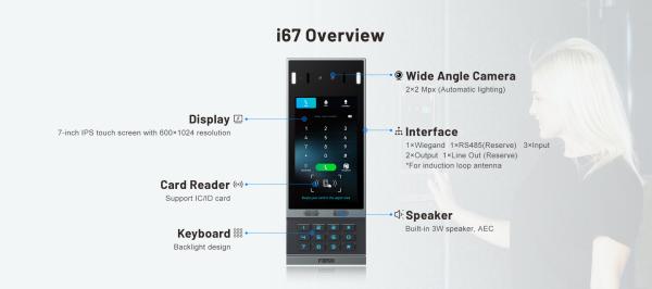Fanvil i67 SIP video dverový interkom, rozpoznávanie tváre, IP66, Numerická klávesnica 