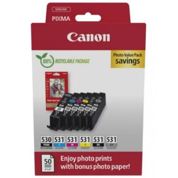 Canon PGI530/ CLI 531 PGBK/ C/ M/ Y/ BK/ GY PHOTO VALUE