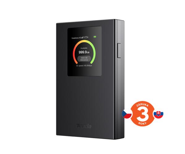 Tenda 4G185v4 4G LTE Mobile AX300 Wi-Fi batérie modem router, LCD, WPA 3, USB-C 