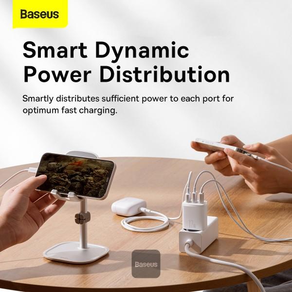Baseus nabíjačka do siete Compact 3xUSB 17W biela 