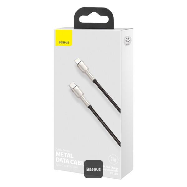Baseus dátový kábel Cafule USB-C na Lightning 0, 25 PD 20W čierny 