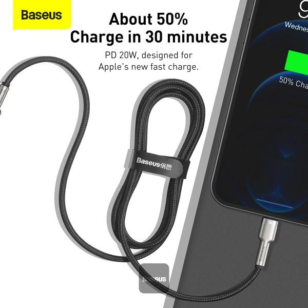 Baseus dátový kábel Cafule USB-C/ Lightning 1m PD 20W čierny 