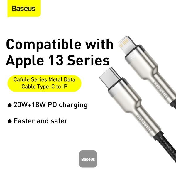 Baseus dátový kábel Cafule USB-C/ Lightning 1m PD 20W čierny 