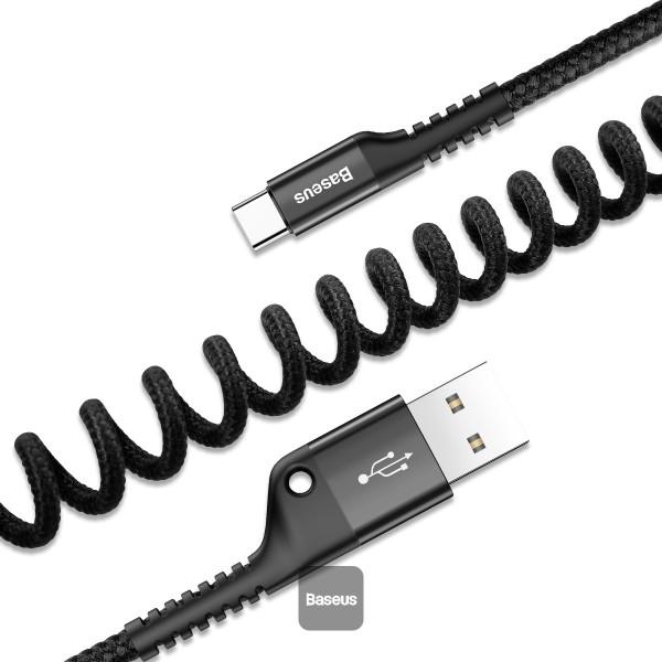 Baseus dátový kábel Fish-eye USB/ USB-C 1m 2A čierny 