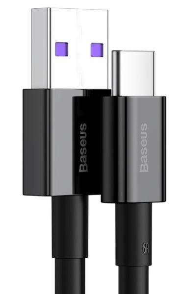Baseus dátový kábel Superior USB-C 1m 6A 66W čierny 