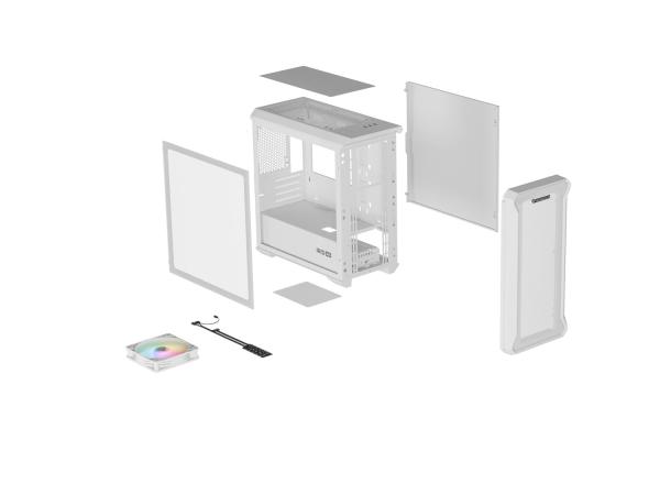 Počítačová skriňa Genesis IRID 503 ARGB LITE/ Mini Tower/ Transpar./ Biela 