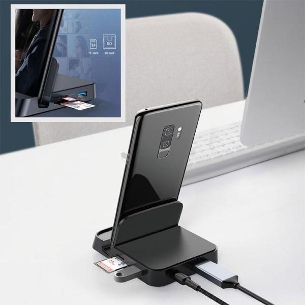 Baseus Mate Docking multifunkčný stolný dock USB-C (USB-C, USB 3.0, 2*USB 2.0, 4KHDMI, MICROSD/ SD) 