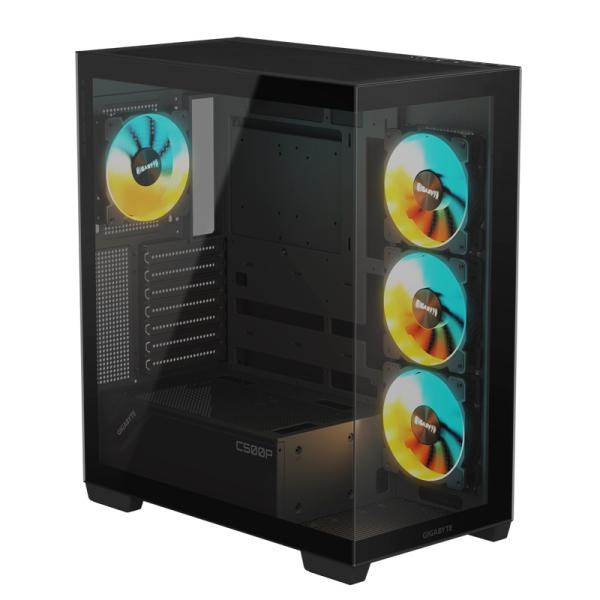 GIGABYTE C500 PANORAMIC STEALTH/ Midi Tower/ Transpar./ Čierna 