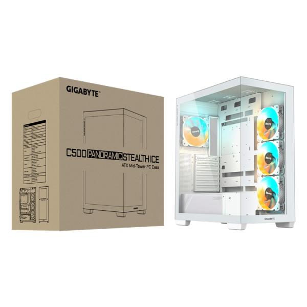 GIGABYTE C500 PANORAMIC STEALTH ICE/ Midi Tower/ Transpar./ Biela 