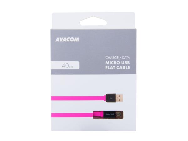 Kábel AVACOM MIC-40P USB - Micro USB, 40cm, ružová 