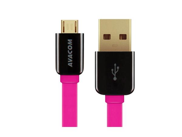 Kábel AVACOM MIC-40P USB - Micro USB, 40cm, ružová