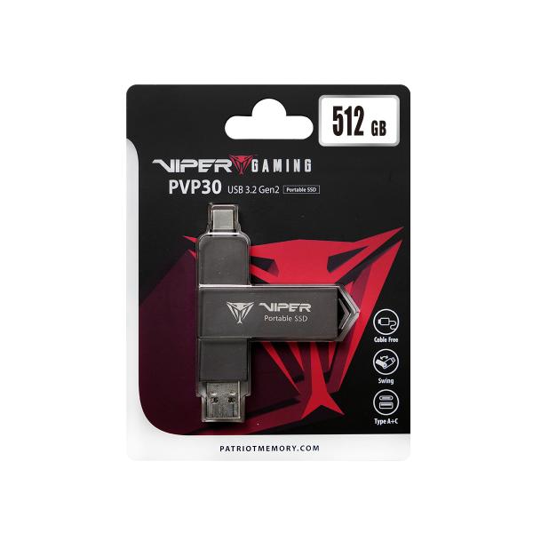 Patriot VIPER PVP30/ 512GB/ SSD/ Externý/ Čierna/ 3R 