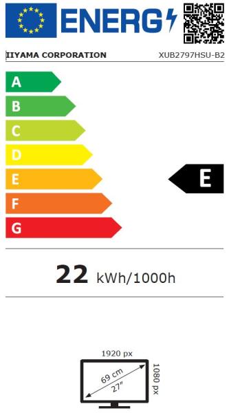 27" iiyama XUB2797HSU-B2:IPS, FHD, HDMI, DP, HAS 