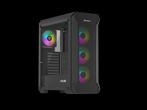 Počítačová skriňa Genesis IRID 505 ARGB V2/ Midi Tower/ Transpar./ Čierna 
