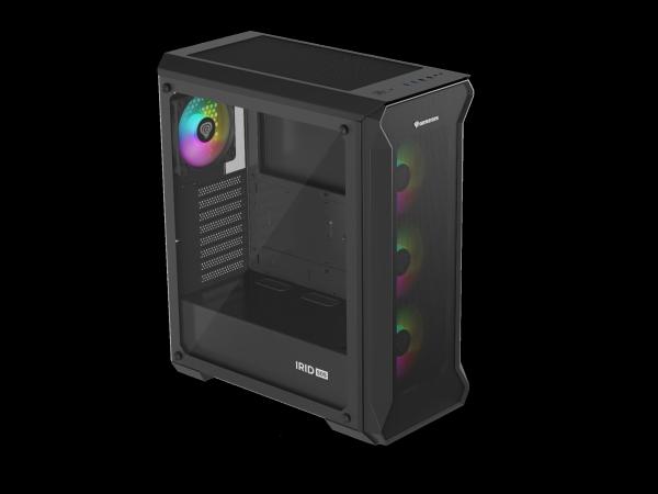 Počítačová skriňa Genesis IRID 505 ARGB V2/ Midi Tower/ Transpar./ Čierna 