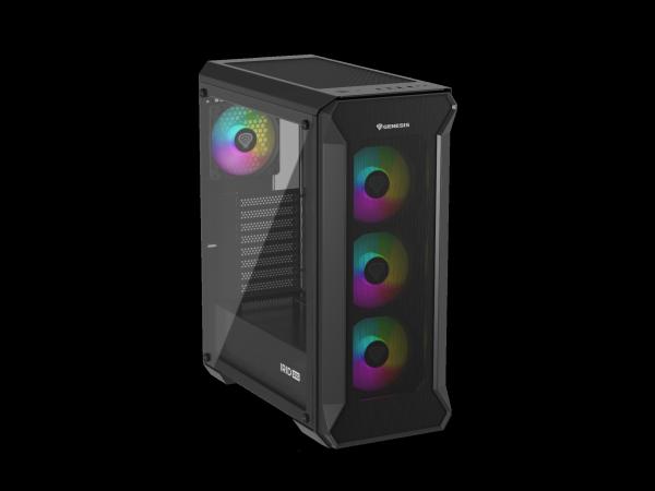 Počítačová skriňa Genesis IRID 505 ARGB V2/ Midi Tower/ Transpar./ Čierna 