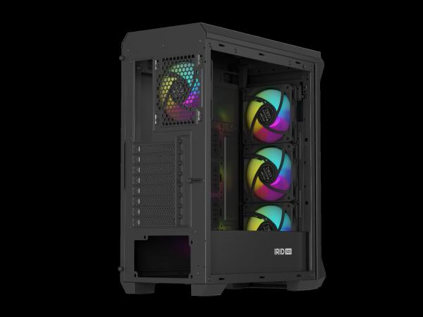 Počítačová skriňa Genesis IRID 505 ARGB V2/ Midi Tower/ Transpar./ Čierna 