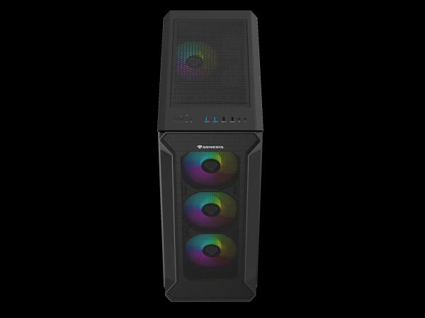 Počítačová skriňa Genesis IRID 505 ARGB V2/ Midi Tower/ Transpar./ Čierna 