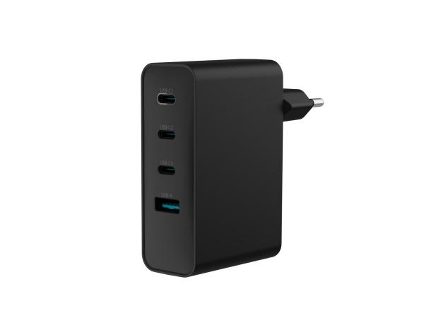 Univerzálna USB nabíjačka Natec GaN 100W, 3X USB-C, 1X USB-A, Čierna 