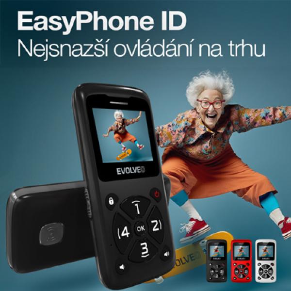 EVOLVEO Mobilní telefon pro seniory EasyPhone ID, červená 