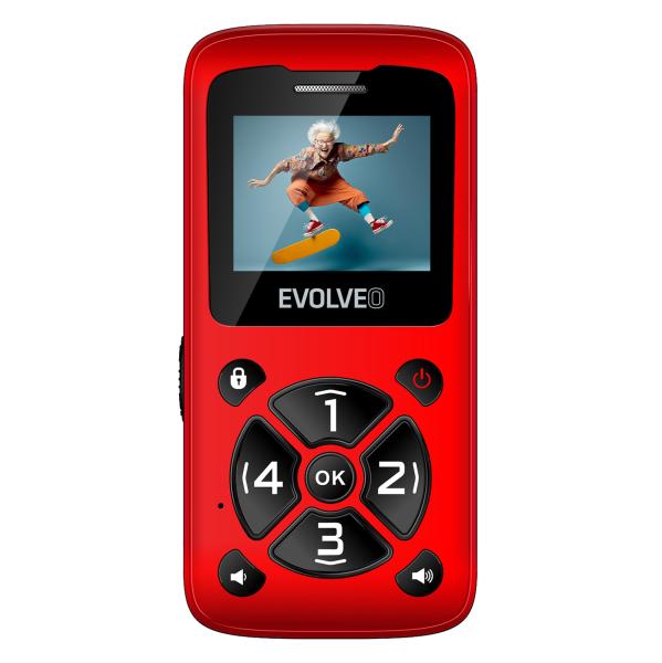 EVOLVEO Mobilní telefon pro seniory EasyPhone ID, červená 