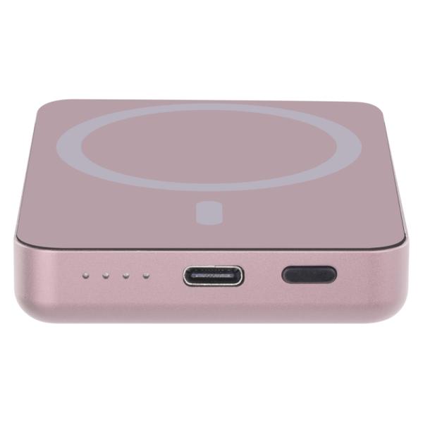 EMOS POWERBANKA WI 522, bezdrôtové nabíjanie 20W, 5.000mAh, LOSOSOVÁ, 1xUSB-C 