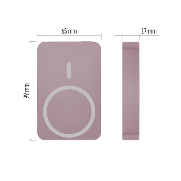 EMOS POWERBANKA WI1046, bezdrôtové nabíjanie 20W, 10.000mAh, LOSOSOVÁ, 1xUSB-C 