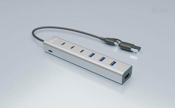 i-tec USB-C/ USB-A Charging Metal HUB 7 Port (3x USB-C, 4x USB-A) 