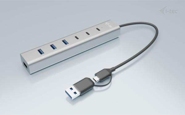 i-tec USB-C/ USB-A Charging Metal HUB 7 Port (3x USB-C, 4x USB-A) 