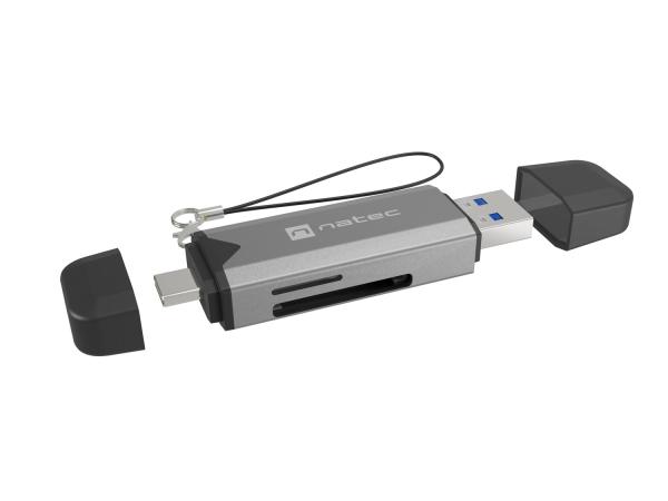 Čítačka kariet Natec SCARAB 3 USB-A + USB-C 3.1 GEN 1/ microSD/ microSDHC/ microSDXC/ SD/ SDHC/ SDXC/ T-Flash 