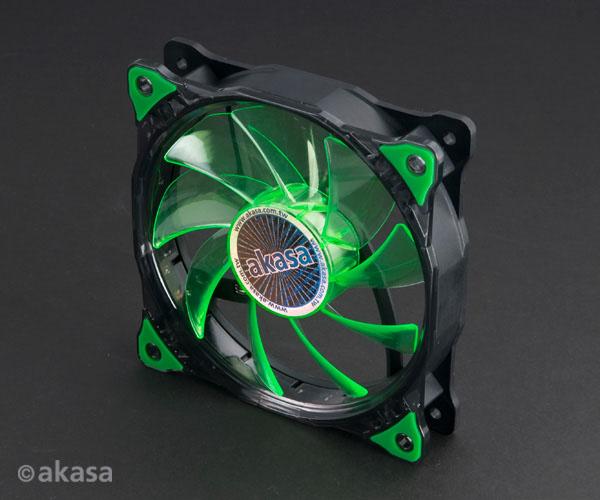 prídavný ventilátor Akasa Vegas LED 12 cm zelená 