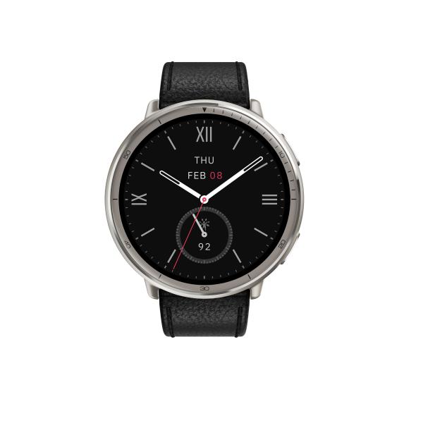 Amazfit Active 2 Round NFC/ Silver/ Elegant Band/ Black Leather 