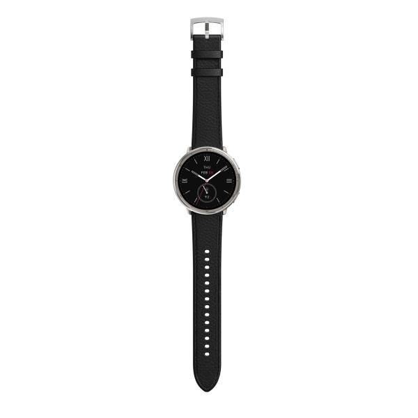 Amazfit Active 2 Round NFC/ Silver/ Elegant Band/ Black Leather 