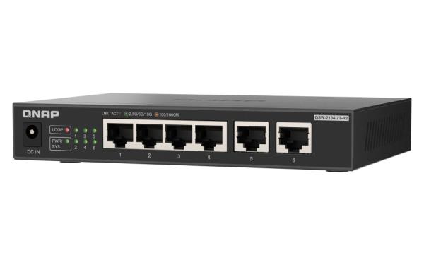 QNAP switch QSW-2104-2T-R2 (4x 2, 5GbE RJ45 a 2x 10GbE RJ45) 