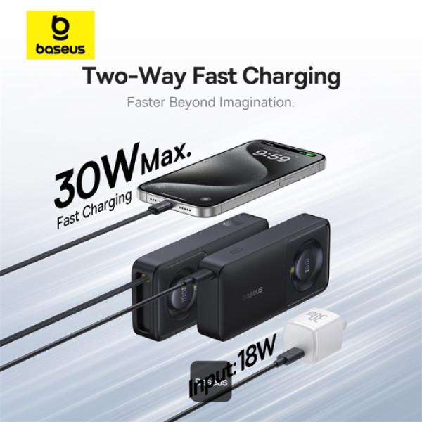 Baseus Powerbanka OS Free2Pull 10000mAh 30W čierna 
